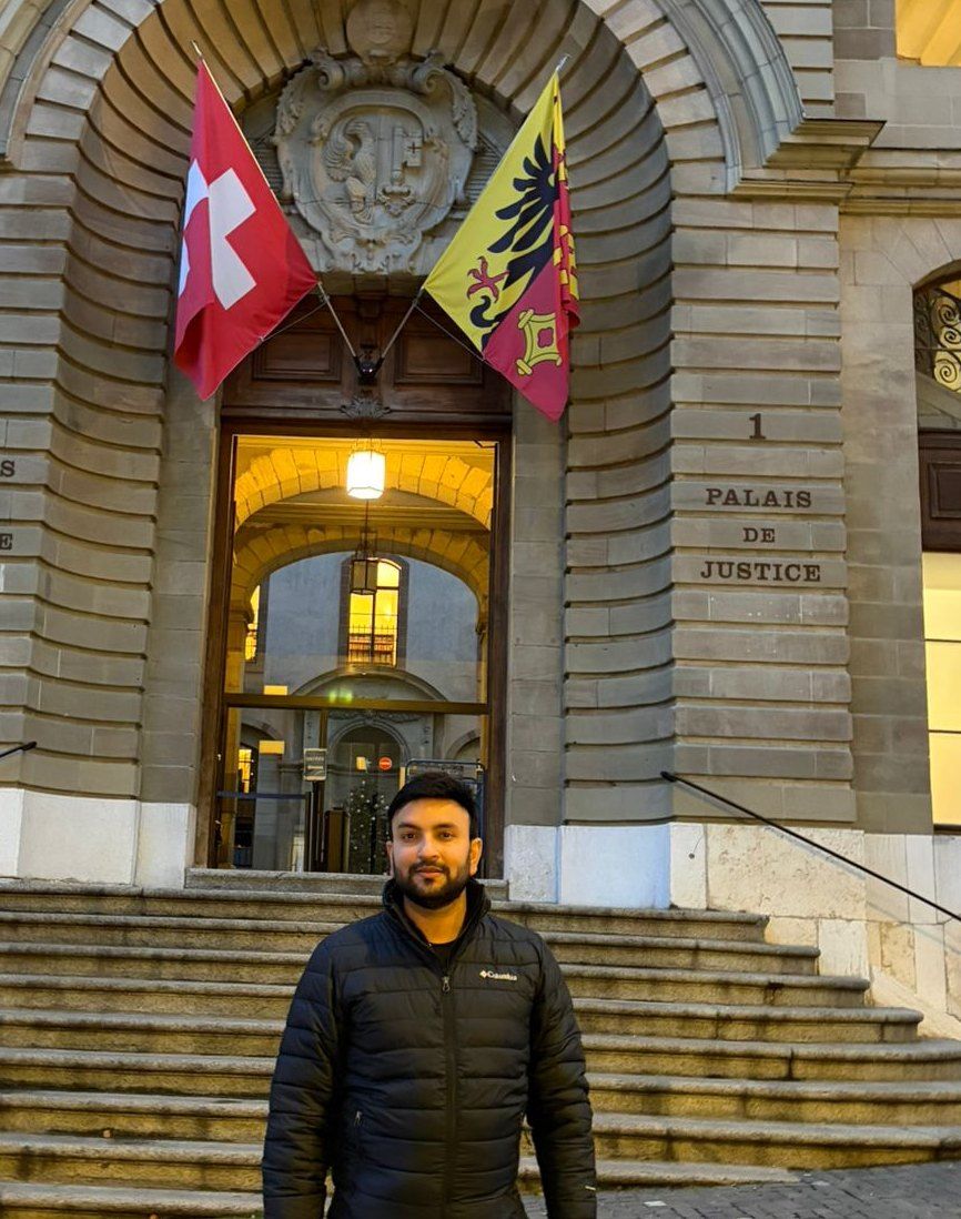 At the Palais de Justice in Geneva